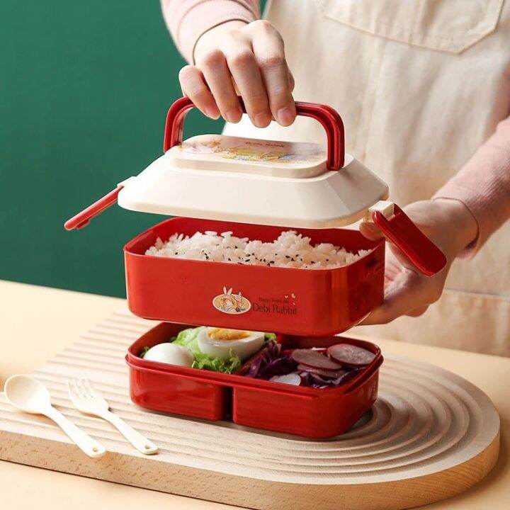 HTF double layer Lunch Box for Kids Lunch Box Set Food Storage Box