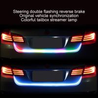 12V 1.2M Colorful Car Rear Trunk Tail Light Dynamic Streamer Reverse Warning LED Strip Auto Additional Break Trun Signal Lamp