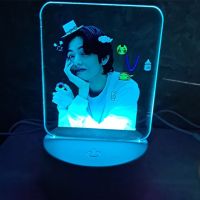 Kpop Light Stick Bangtans Boys USB Color Changing Acrylic LED Lamps Living Room Bedroom Touch Control Night Light Home Decor