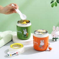 【สินค้าสปอต】Miffy ถ้วยซุป สเตนเลส 304 แบบพกพา เก็บอุณหภูมิ ขวดน้ำขนาด【450ml】 g2