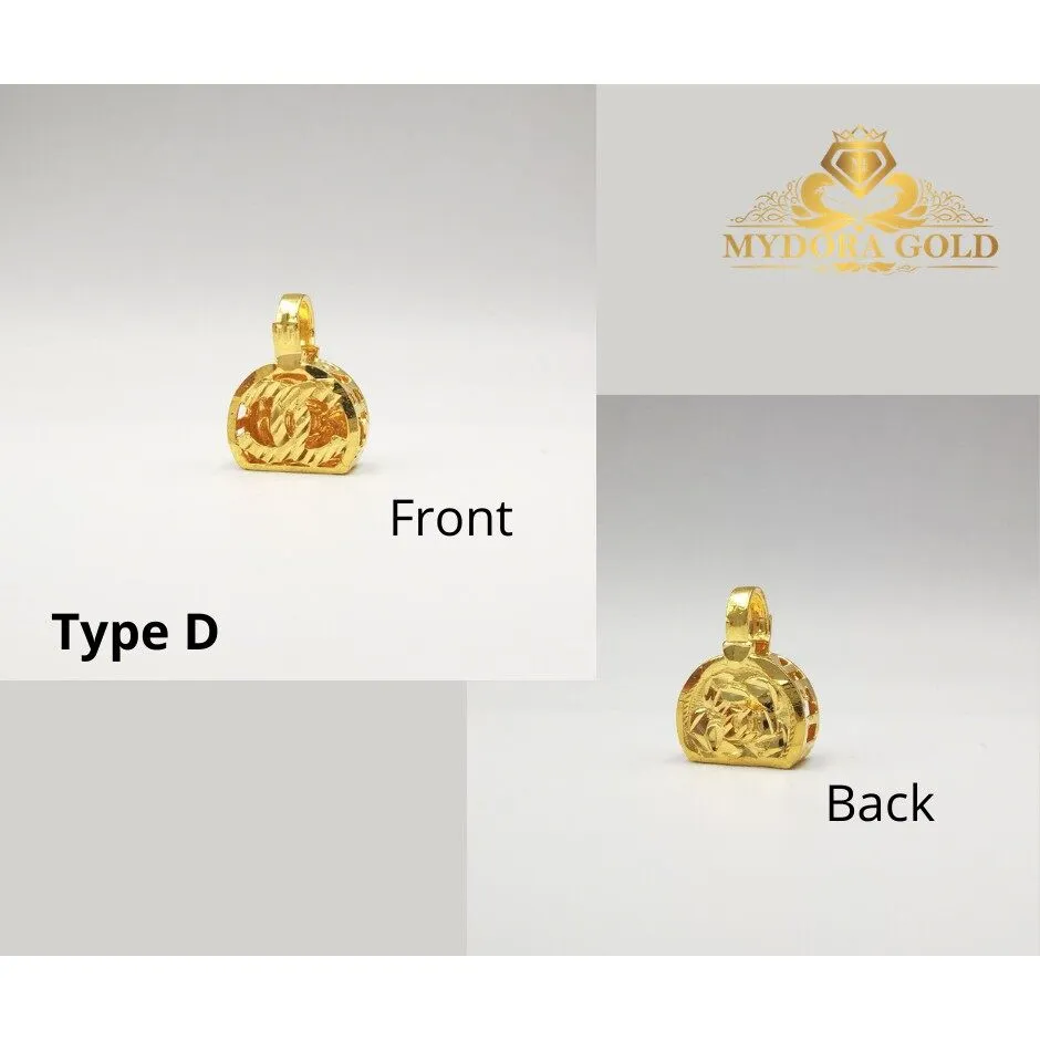 MydoraGold Fashion Series, Charm & Bead Branded Bag Emas 916, 916 名牌小金包吊坠  [916 Gold] Gold Charm 916 Gold Pendant 916 Jewellery Charm Emas Bracelet  Charm Loket Emas