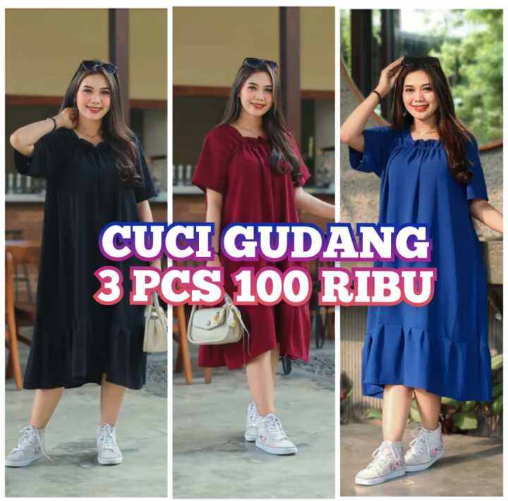 Promo Cuci Gudang Dress Wanita Dewasa Terbaru Lazada Indonesia