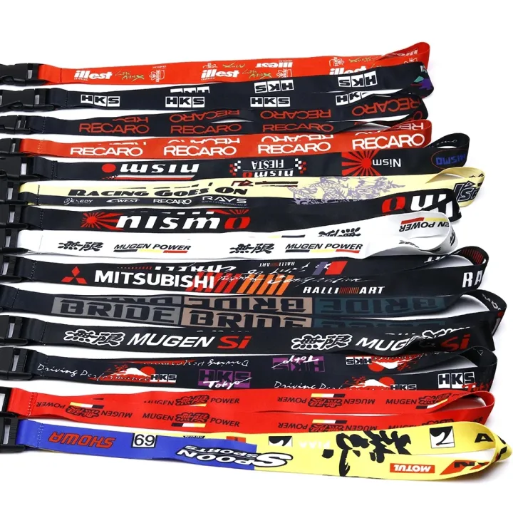 JDM Style Racing Lanyard Key Mobile ID Card Hanging Strap Refitting