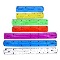 ✐✼ Color Flexible Ruler Soft Bendable Plastic Clear Rulers Shatterproof Safety Kids School Supplies for School and Office 594A