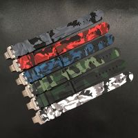 Suitable For Alternative Panerai camouflage soft silicone watch strap fat sea rubber wristband coquettish color 24mm butterfly b