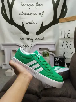 Adidas green canvas outlet shoes