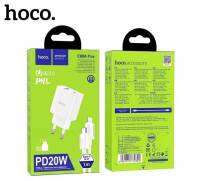 หัวชาร์จไว ที่ชาร์จไว Hoco รุ่น C80A plus ชุด PD มี2พอร์ต Type-C+USB-A ชาร์จไว PD 20W +QC3.0 พร้อมสายชาร์จ Type-C to IP ยาว1m. ของแท้100%