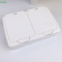 ?【Lowest price】HOMA ปุ่มพลาสติกน่ารัก Desktop Storage BOX jective Organizer Case พร้อมสติกเกอร์ฝา