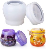 ❦✽✔ Pudding Jar Storage Bottle Silicone Resin Mold with Lid Candle Holder Box Mould Epoxy Casting Resin Mold