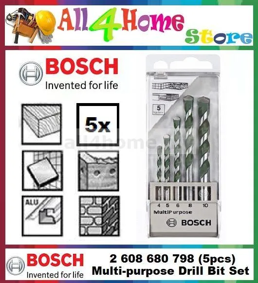 5pcs BOSCH Multi Purpose Drill Bit Set Lazada