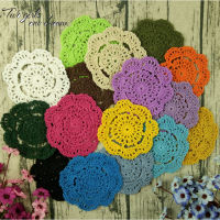 50ชิ้นล็อตแฮนด์เมดโครเชต์ลูกไม้ doilies 10เซนติเมตรที่มีสีสันดอกไม้โครเชต์ตาราง placemat รถไฟเหาะวินเทจเสื่อแผ่นสำหรับงานแต่งงานเสื่อแผ่น