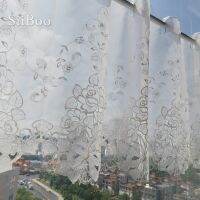 【YD】 white floral embroidery lace half-curtain bay window tulle curtain cortinas pastoral ready SP2981 shipping