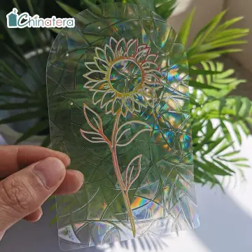 2022 New Rainbow Prism Electrostatic Glass Stickers PVC Leaves Static  Window Stickers Suncatcher Sticker Sun Catcher