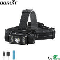 BORUiT B50 LED Headlamp Max.6000LM Headlight 50 TYPE-C Rechargeable Head Torch Camping Hunting Fishing Flashlight