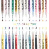 Art Markers Supplies 28 Colors Set 0.7MM Acrylic Paint Marker Pen On Rock Glass Canvas Metal Ceramic Mug Wood Painting Marking