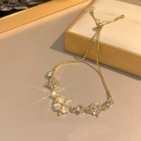 【cc】☾■▧  Fashion Delicate Four leaf Gold Color New Korean Adjustable Wedding Jewelry Gifts