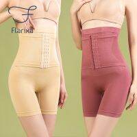 Flarixa Seamless Shapewear High Waist Boxer Waist Trainer Womens Corset Breasted Flat Belly Panties Plus Size Body Shaper