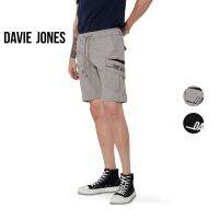 DAVIE JONES กางเกงขาสั้น ผู้ชาย เอวยางยืด สีเทา สีดำ Elasticated Shorts in grey black SH0012GY BK