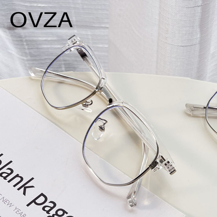 แว่นตากรอบแว่นตาแฟชั่นชาย-ovza-ป้องกันแสงสีฟ้ากึ่งไร้ขอบคอมพิวเตอร์สำหรับหญิงแว่นตา-s1038