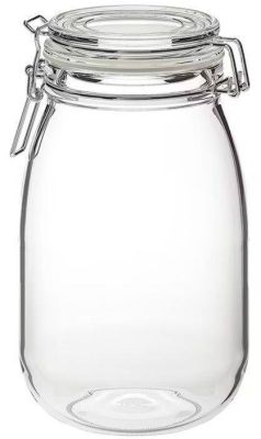 KORKEN Jar with lid, clear glass, 1.8 l (โถมีฝาปิด, แก้วใส, 1.8 ลิตร)