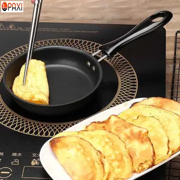 Pancake Pan Non-Stick Fried Egg Pan 4 Holes Frying Pan Pancakes Maker with Handle Crepe Pan for Breakfast Eggs Kitchen Utensils Burger Eye Pan for GAS