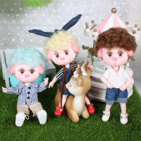 ตุ๊กตาขนาดมินิหมูที่โชคดีใหม่1/12 BJD 26 Samese 15CM ตุ๊กตา Ob11พร้อมอุปกรณ์รองเท้าชุดแต่งหน้าของเล่นของขวัญ