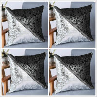 20214PcsPack Luxury Vintage Black and Silver Decorative Cushion Cover Floral Pillowcase For Car Sofa Decor Home Pillow Covers