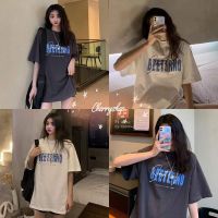 เสื้อยืด ♒cherryshop พร้อมส่งเสื้อยืดแขนสั้น OVERSIZE สไตล์เกาหลีเสื้อยืดใหม่หลวมอินเทอร์เน็ตฮอตแฟชั่นเสื้อผ้าบนถนน♥