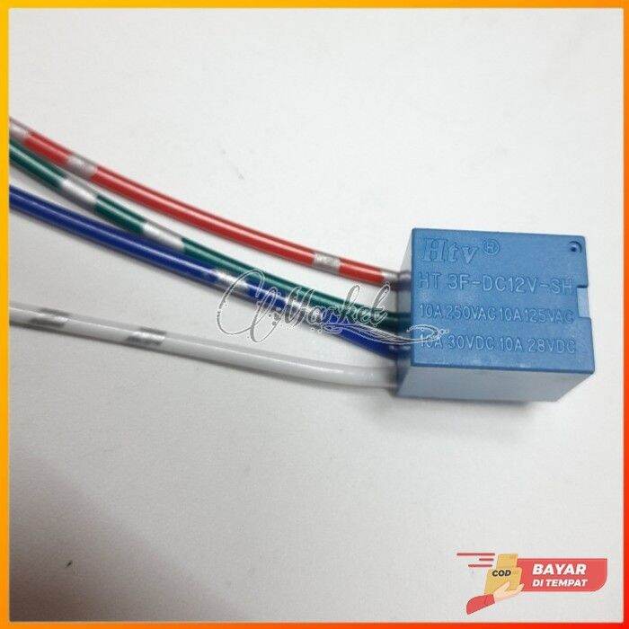 relay 5 pin 5 kaki 12 volt 10A Set kabel untuk alarm klakson saklar