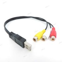 USB Male Plug To 3 RCA Female AV Adapter Audio Converter connector Video A/V Cable to Cable for HDTV TV Television Wire Cord 17TH