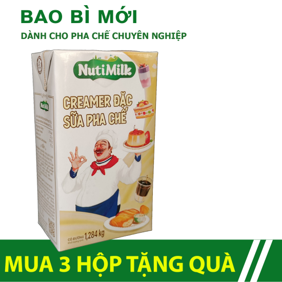 Combo 5 hộp creamer đặc có đường sữa chuyên pha chế nuti hộp 1,284 kg - ảnh sản phẩm 2