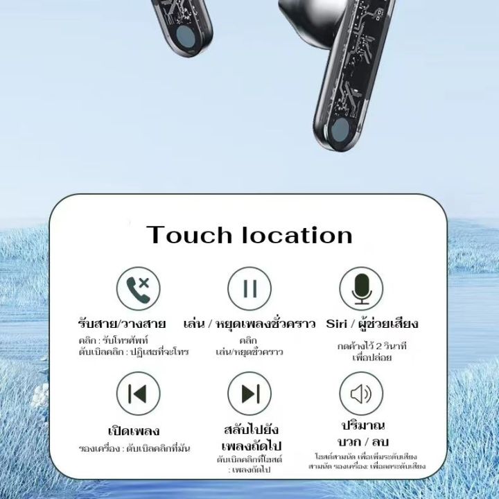 หูฟังโปร่งใส-หูฟังบูลทูธไร้สาย-vivo-หูฟัง-stereo-wireless-บูลทูธ-5-3-การทำงานแบบสัมผัส-ลดเสียงรบกวนอัจฉริยะ-แบตทนทาน-ใช้กับโทรศัพท์ได้ทุกรุ่น