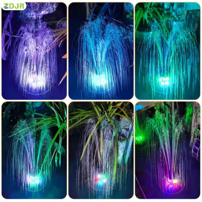 ZDJR น้ำพุพลังงานแสงอาทิตย์ LED กลมสีสันสดใสไฟหลากสีสันน้ำพุสำหรับใช้ในสวนลานสนามหญ้า