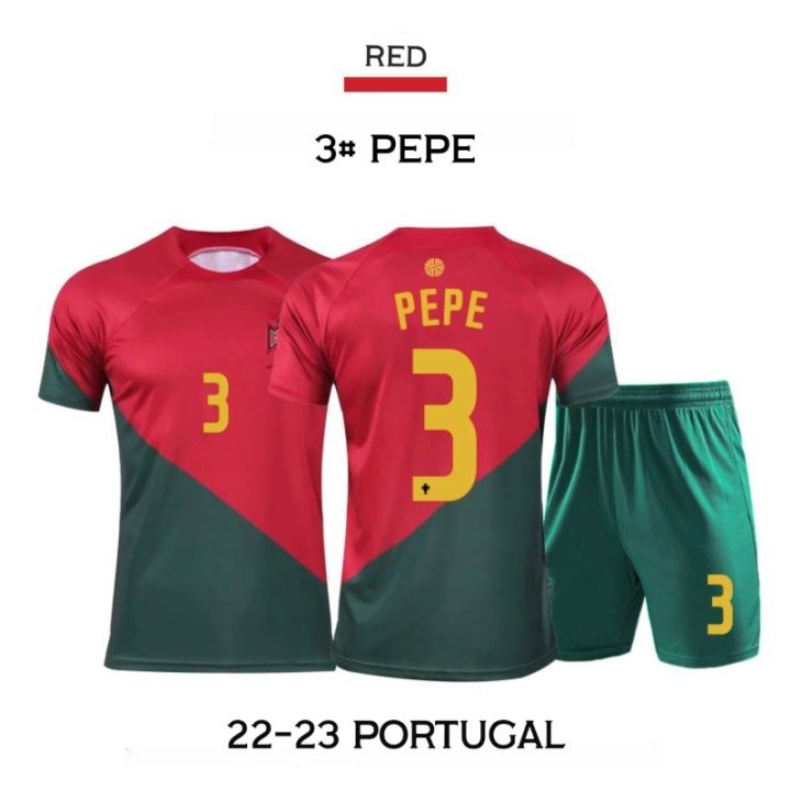 ฟุตบอลโลก2022-ronaldo-เสื้อฟุตบอลโปรตุเกสทีมชาติเสื้อบ้านสำหรับผู้ใหญ่-หมายเลข3-7-8-11-19-23