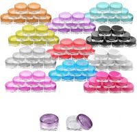 50Pcs 3g/5g Plastic Empty Square Cosmetic Sample Jars Clear Pot Bottles Makeup Containers Fit Face Cream Lip Balm Crafts Storage Travel Size Bottles C