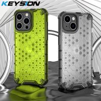 KEYSION Shockproof Armor Case for iPhone 15 Pro Max 15 Plus Silicone Honeycomb Phone Back Cover for iPhone 11 12 13 14 Pro Max