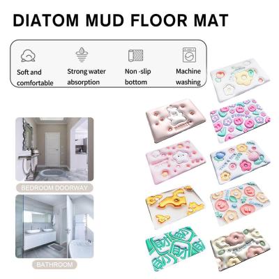 Simple Momery Foam Bathroom Mat 3D Cobblestone Pattern Non-Slip Toilet Rug Washable Doormat Floor Bath Absorbent Hallway Carpet E5S5