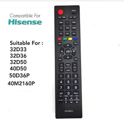 Hisense LCD LED Remote Control ER-22601A Suitable for 32D33 32D36 32D50 40D50 50D36P 40M2160P..