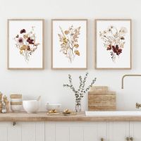 Boho Wildflower Watercolor Botanical Posters Wall Art Canvas Painting Print Pictures Modern Living Room Interior Home Decoration Wall Décor