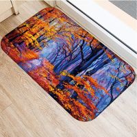 Flower Sea Doormat Lavender Oil Painting Anti-Slip Carpet Door Mats Doormats Outdoor Kitchen Living Room Floor Mat Rug