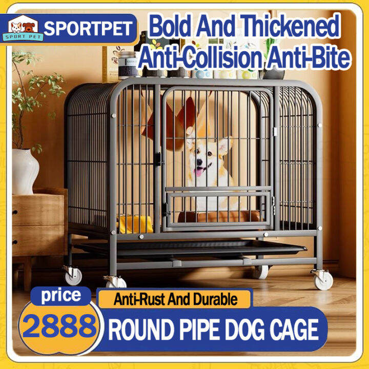 [COD]Square Tube Dog Cage Pet Cage Large Metal Dog Cage Crates with ...