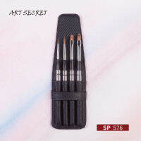 High Quality SP-576 Sable Hair Brass Ferrule PU Pouch Watercolor Paint Art Brush 4PcsSet