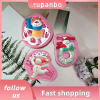 RUPANBO039392692 ห้องครัว ลูกอม สบู่แฮนด์เมด จี้ แม่พิมพ์เค้ก แม่พิมพ์ซิลิโคนคริสต์มาส ซานตาคลอส ระฆังคริสต์มาส Snowman Bells