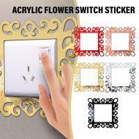 Acrylic Flower Switch Sticker Single Light Surround Plate Cover Office Panel Sticker Home Hot Socket Home Decoration Finger Wall M8U1