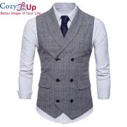 Bộ Đồ Nam Ấm Cúng Áo Vest Thời Trang Kẻ Sọc Ve Áo Cotton Hai Hàng Cúc Công