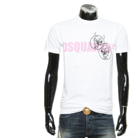 Dsquared2 D2เสื้อยืดผู้ชายปีศาจน้อยตัวอักษรแขนสั้น S74GD0991 S23009