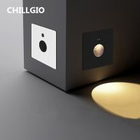 CHILLGIO Magnetic Sensor Waterproof Staircase Lights Indoor Outdoor Aluminum Wall Lighting Recessed In Floor LED Stair Step Lamp