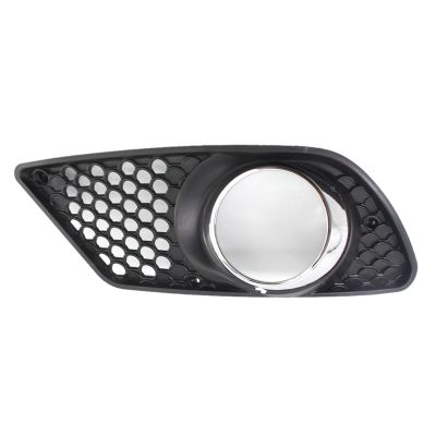 1 Piece Car Front Left Bumper Fog Light Grille Fog Lamp Grill Cover with Chrome Frame Replacement Parts Accessories for Benz C-Class W204 2008-2010