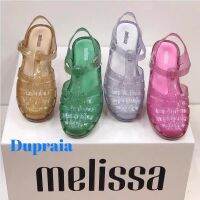 รองเท้าผู้หญิง Melissa 2023 รองเท้าแตะผู้หญิงแบบใหม่รองเท้าเจลลี่ฤดูร้อนรองเท้าเจาะรูชายหาดส้นแบนสำหรับแม่และลูก