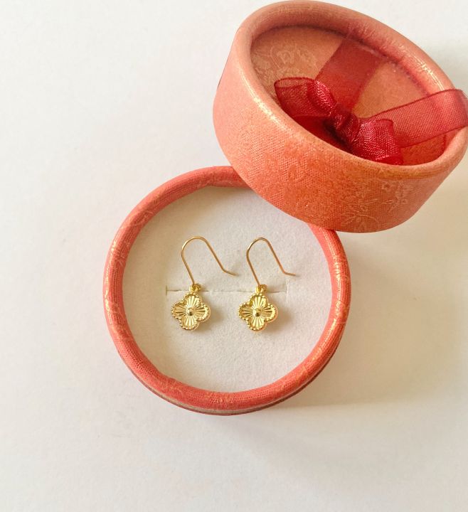 Pawnable 18K Gold VCA Inspired Dangling Earrings | Lazada PH
